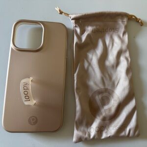 Loopy Case Gold Phone Case with Pouch iPhone 14 Pro Max